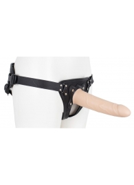 Пустотелый страпон Harness CLASSIC с бандажом - 19,5 см. - LOVETOY (А-Полимер) - купить с доставкой в Шахтах