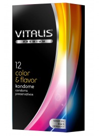 Цветные ароматизированные презервативы VITALIS PREMIUM color   flavor - 12 шт. - Vitalis - купить с доставкой в Шахтах