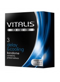 Презервативы VITALIS PREMIUM delay   cooling с охлаждающим эффектом - 3 шт. - Vitalis - купить с доставкой в Шахтах