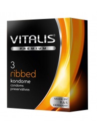 Ребристые презервативы VITALIS PREMIUM ribbed - 3 шт. - Vitalis - купить с доставкой в Шахтах