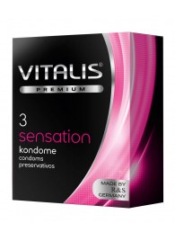Презервативы с пупырышками и кольцами VITALIS PREMIUM sensation - 3 шт. - Vitalis - купить с доставкой в Шахтах