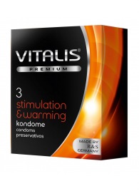 Презервативы VITALIS PREMIUM stimulation   warming с согревающим эффектом - 3 шт. - Vitalis - купить с доставкой в Шахтах