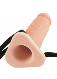 Телесный реалистичный фаллоимитатор с полостью Silicone Hollow Extension - 20 см. - Pipedream - купить с доставкой в Шахтах
