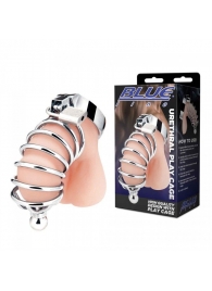 Серебристая клетка для члена Urethral Play Cage - BlueLine - купить с доставкой в Шахтах