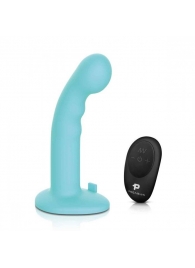 Голубая изогнутая насадка 6in Remote Control Ripple P-Spot G-Spot на черных трусиках - 16 см. - Pegasus - купить с доставкой в Шахтах