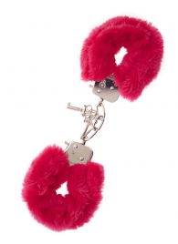 Металлические наручники с красной меховой опушкой METAL HANDCUFF WITH PLUSH RED - Dream Toys - купить с доставкой в Шахтах