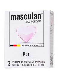 Супертонкие презервативы Masculan Pur - 3 шт. - Masculan - купить с доставкой в Шахтах