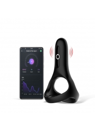 Черное виброкольцо Magic Motion Rise с подхватом мошонки - Magic Motion - в Шахтах купить с доставкой