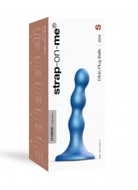 Голубая насадка Strap-On-Me Dildo Plug Balls size S - Strap-on-me - купить с доставкой в Шахтах
