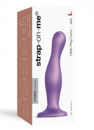 Фиолетовая насадка Strap-On-Me Dildo Plug Curvy size L - Strap-on-me - купить с доставкой в Шахтах