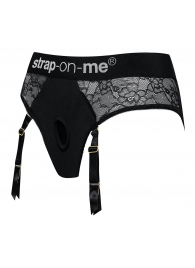 Черные трусики для насадок Diva Lingerie Harness - size L - Strap-on-me - купить с доставкой в Шахтах