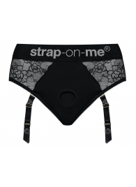 Черные трусики для насадок Diva Lingerie Harness - size L - Strap-on-me - купить с доставкой в Шахтах