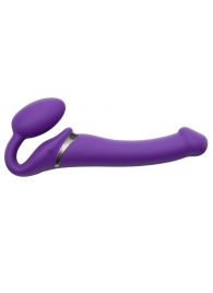 Фиолетовый безремневой вибрострапон Vibrating Bendable Strap-On - size L - Strap-on-me - купить с доставкой в Шахтах