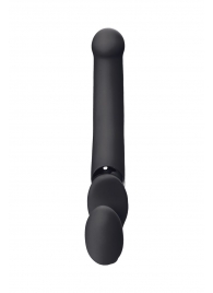 Черный безремневой вибрострапон Silicone Bendable Strap-On - size XL - Strap-on-me - купить с доставкой в Шахтах