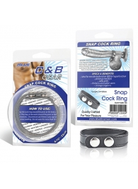 Кольцо на пенис SNAP COCK RING из искусственной кожи на клепках - BlueLine - в Шахтах купить с доставкой