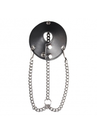 Утяжка для мошонки из искусственной кожи с цепочками PARACHUTE BALL STRETCHER - BlueLine - купить с доставкой в Шахтах