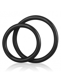 Набор из двух черных силиконовых колец разного диаметра SILICONE COCK RING SET - BlueLine - в Шахтах купить с доставкой
