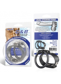 Двойное кольцо выносливости на пенис DUAL STAMINA RING - BlueLine - в Шахтах купить с доставкой
