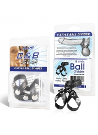 Разделитель мошонки из искусственной кожи на клепках 8 STYLE BALL DIVIDER - BlueLine - купить с доставкой в Шахтах