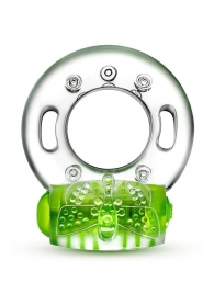 Зеленое эрекционное виброкольцо Arouser Vibrating C-Ring - Blush Novelties - в Шахтах купить с доставкой