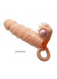 Телесная удлиняющая вибронасадка Penis Sleeve Connor - 17 см. - Baile - в Шахтах купить с доставкой
