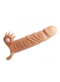 Телесная удлиняющая вибронасадка Penis Sleeve Connor - 17 см. - Baile - в Шахтах купить с доставкой