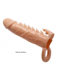 Телесная удлиняющая насадка Penis Sleeve Emmitt - 17 см. - Baile - в Шахтах купить с доставкой