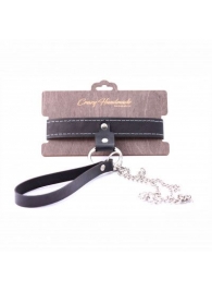 Узкий однослойный ошейник с поводком - Crazy Handmade - купить с доставкой в Шахтах