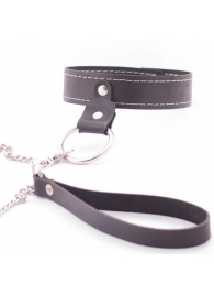 Узкий однослойный ошейник с поводком - Crazy Handmade - купить с доставкой в Шахтах