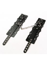 Узорчатые кожаные оковы с регулируемыми ремешками - Crazy Handmade - купить с доставкой в Шахтах