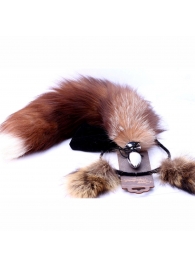 Игровой комплект: серебристая анальная пробка с пушистым хвостом и ободок-ушки - Crazy Handmade - купить с доставкой в Шахтах