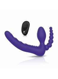 Фиолетовый безремневой страпон с пультом ДУ 7’’ Remote Control Strapless - 24 см. - Pegasus - купить с доставкой в Шахтах