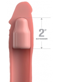Телесная насадка-удлинитель 2 Inch Silicone X-tension with Strap - 20,3 см. - Pipedream - в Шахтах купить с доставкой