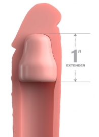 Телесная насадка-удлинитель 1 Inch Silicone X-tension - 17,8 см. - Pipedream - в Шахтах купить с доставкой