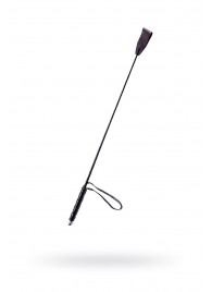 Чёрный стек с кожаной ручкой - 58 см. - Sitabella - купить с доставкой в Шахтах