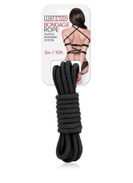 Черная хлопковая веревка для связывания - 3 м. - Lux Fetish - купить с доставкой в Шахтах