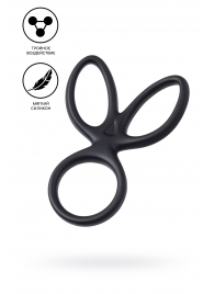 Черное тройное кольцо на пенис Kraken - A-toys - в Шахтах купить с доставкой