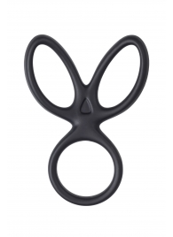 Черное тройное кольцо на пенис Kraken - A-toys - в Шахтах купить с доставкой