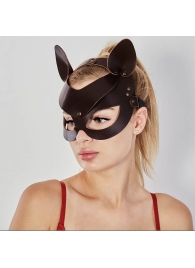 Коричневая кожаная маска  Кошечка - Sitabella - купить с доставкой в Шахтах