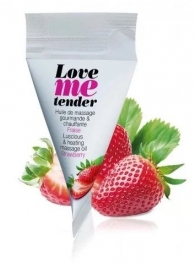 Съедобное согревающее массажное масло Love Me Tender Strawberry с ароматом клубники - 10 мл. - Love to Love - купить с доставкой в Шахтах