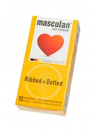 Презервативы с колечками и пупырышками Masculan Ribbed+Dotted - 10 шт. - Masculan - купить с доставкой в Шахтах