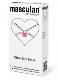 Ультрапрочные презервативы Masculan Ultra Safe Black - 10 шт. - Masculan - купить с доставкой в Шахтах