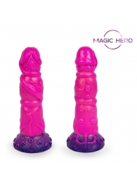 Розовый рельефный фантазийный фаллоимитатор - 20 см. - Bior toys - купить с доставкой в Шахтах