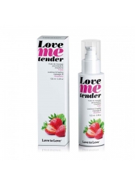 Съедобное согревающее массажное масло Love Me Tender Strawberry с ароматом клубники - 100 мл. - Love to Love - купить с доставкой в Шахтах