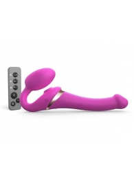 Ярко-розовый безремневой страпон Multi Orgasm Size S с клиторальной стимуляцией - Strap-on-me - купить с доставкой в Шахтах