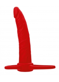 Красная насадка на пенис для двойного проникновения Black Red - 16,5 см. - ToyFa - купить с доставкой в Шахтах