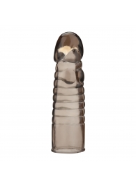 Дымчатая насадка-удлинитель Ribbed Realistic Penis Enhancing Sleeve Extension - 15,2 см. - BlueLine - в Шахтах купить с доставкой
