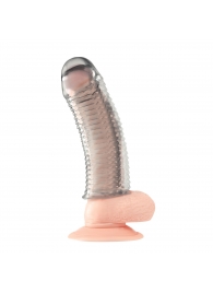 Текстурированная насадка на пенис Clear Textured Penis Enhancing Sleeve Extension - 16,5 см. - BlueLine - в Шахтах купить с доставкой
