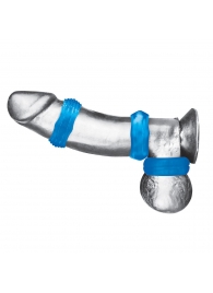 Комплект из трех голубых колец для эрекции 3-Pack Nuts   Bolts Stretch Cock Ring Set - BlueLine - в Шахтах купить с доставкой