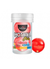 Лубрикант на масляной основе Hot Ball Plus с охлаждающе-разогревающим эффектом (2 шарика по 3 гр.) - HotFlowers - купить с доставкой в Шахтах